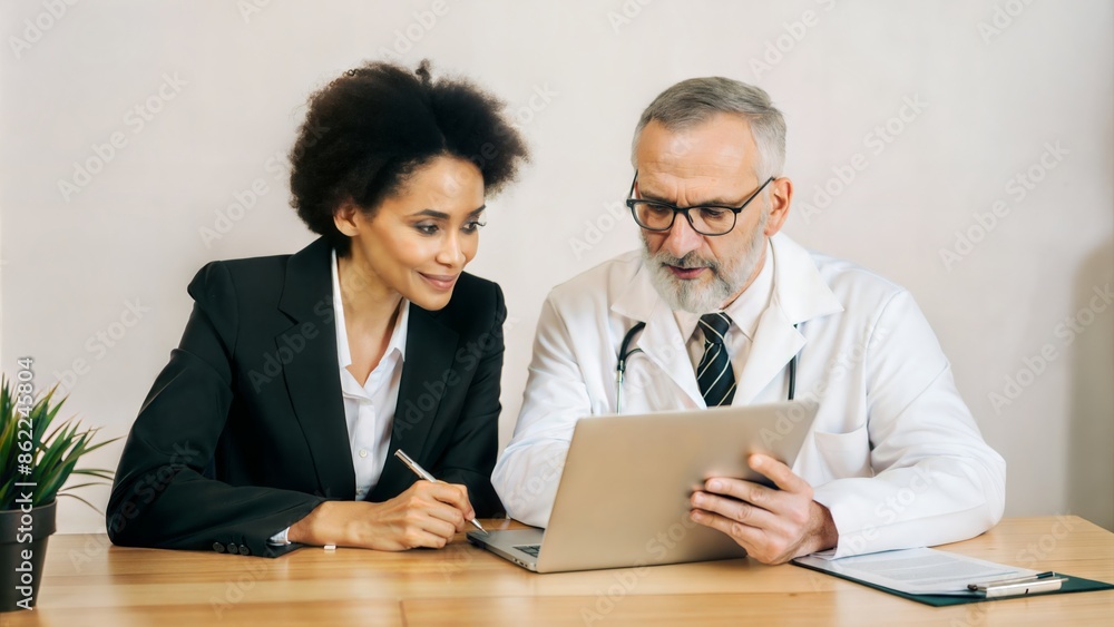 Healthcare Finance Planning: A healthcare administrator reviewing financial projections for a medical facility with a consultant, emphasizing sector-specific financial planning.
Healthcare Finance Planning: A healthcare administrator reviewing financial projections for a medical facility with a consultant, emphasizing sector-specific financial planning.