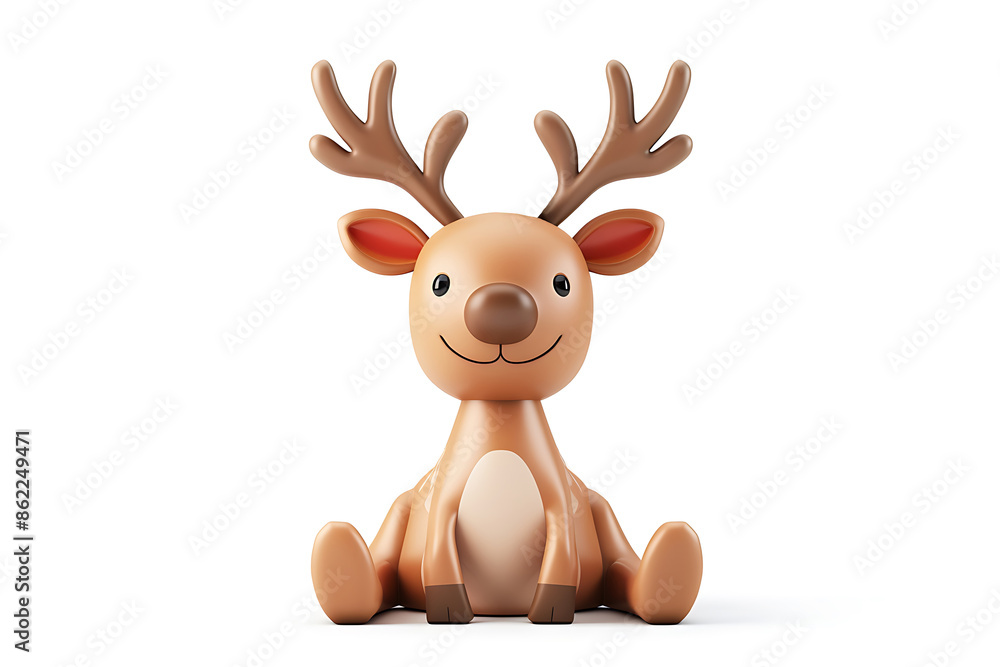 3d christmas deer icon isolated on white background, 3d illustration 3d christmas deer icon isolated on white background, 3d illustration