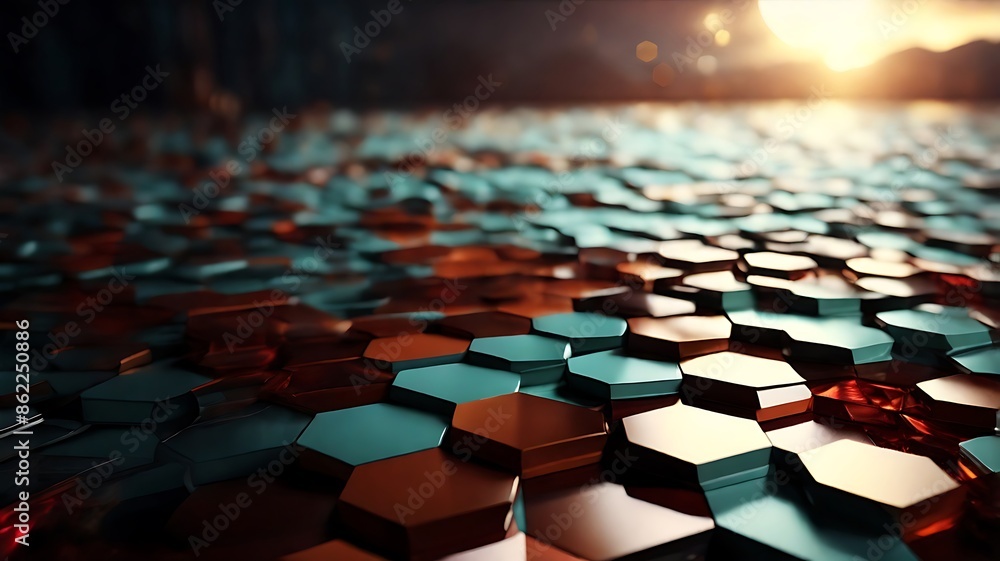 Hexagon decoration plants. 3D rendering Hexagon decoration plants. 3D rendering