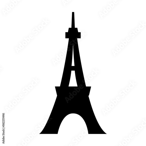 Eiffel Tower icon Simple Illustration on white