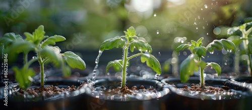 Water Droplets on Sprouting Plants