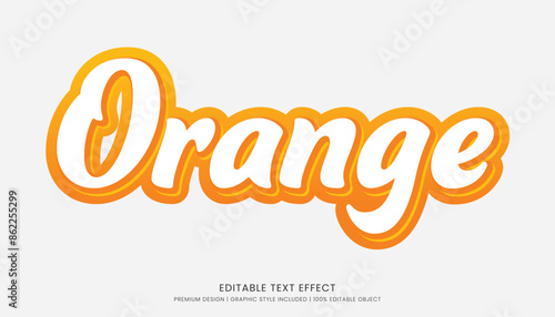 orange editable 3d text effect template bold typography and abstract style drinks logo and brand	