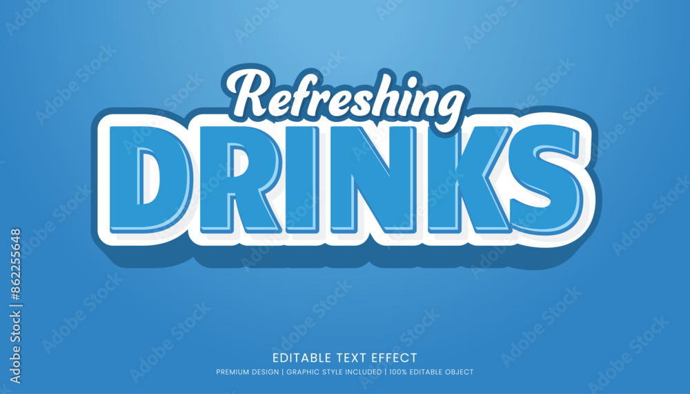 refreshing drinks editable 3d text effect template bold typography and abstract style drinks logo and brand refreshing drinks editable 3d text effect template bold typography and abstract style drinks logo and brand