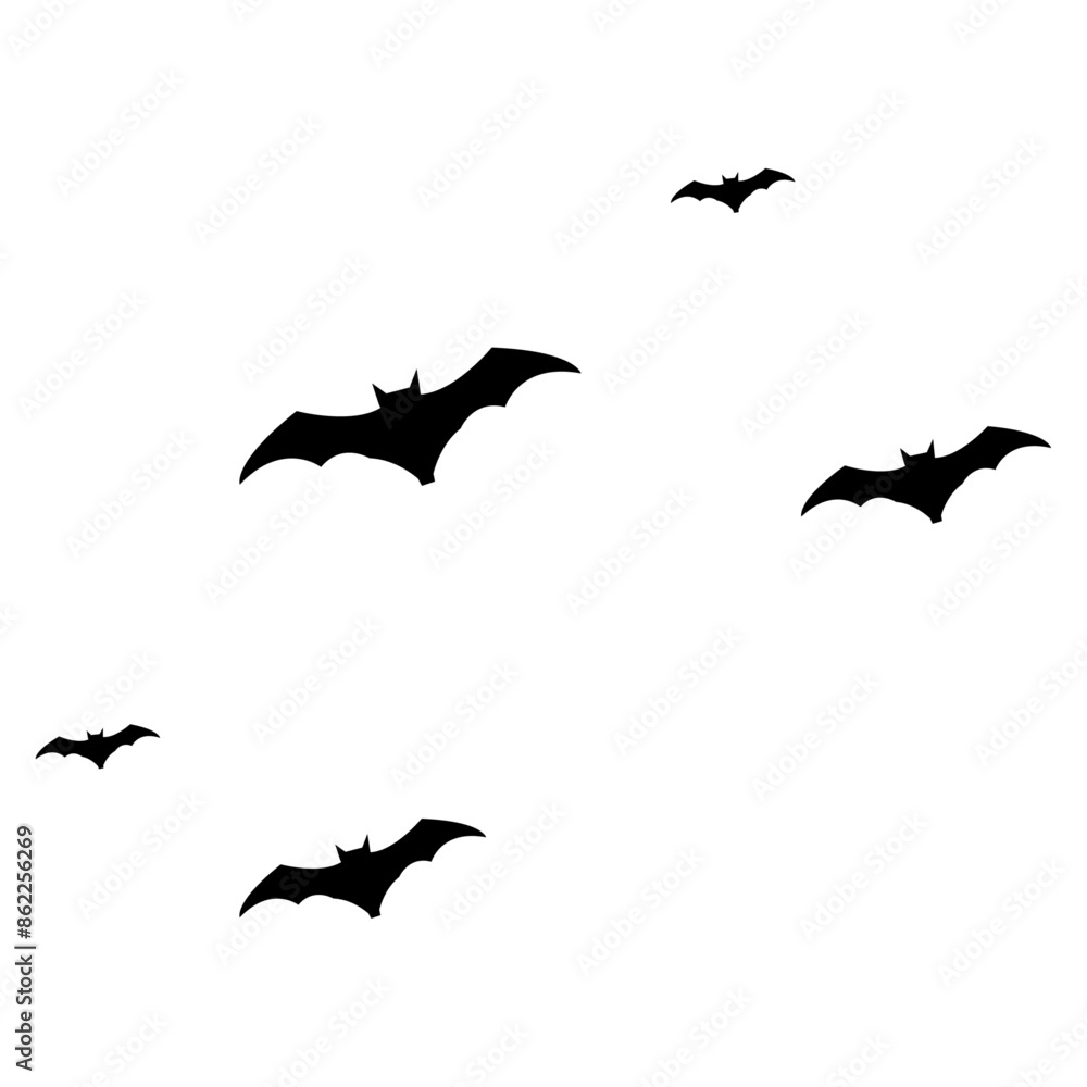 Bats silhouettes solated on white. Halloween traditional design element Bats silhouettes solated on white. Halloween traditional design element