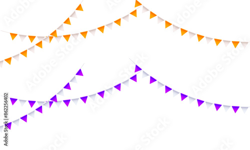 Festive background with bunting on white background