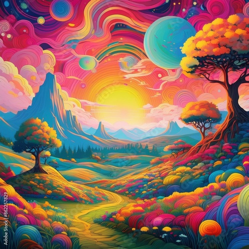 Ethereal, Gradient Landscape: Transcendent Journey Through the Mind