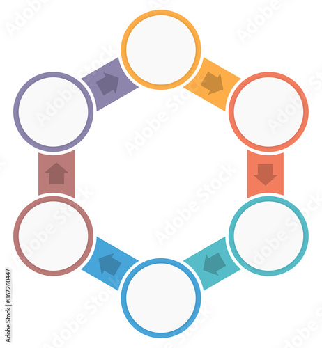 Circle infographics template with six elements photo