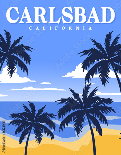 carlsbad california with beautiful blue sky background