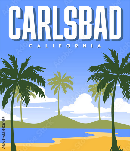 carlsbad california with beautiful blue sky background