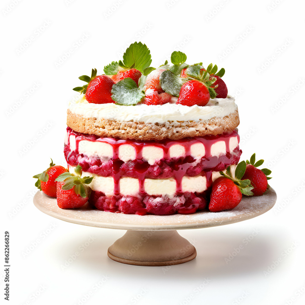 cake with strawberries cake with strawberries