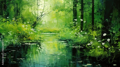 Lush green abstracts in natural serenity © ZALA