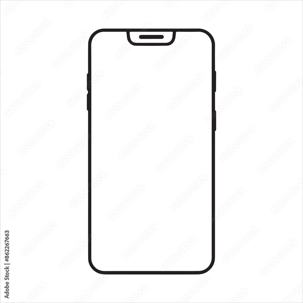 Smart phone single Line Icon Vector Design outline
Smart phone single Line Icon Vector Design outline