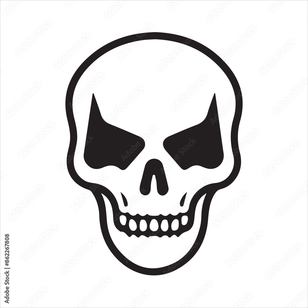 Skull single Line Icon Vector Design outline
Skull single Line Icon Vector Design outline