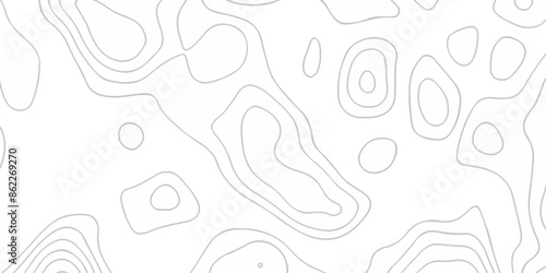 Topographic map background geographic line map with seamless ornament design. The black on white contours vector topography stylized height of the lines map.