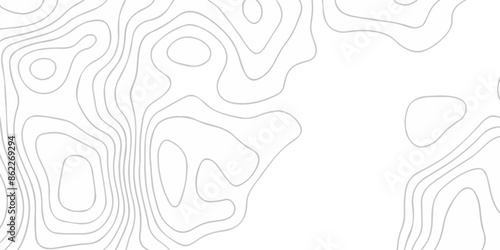 Topographic map background geographic line map with seamless ornament design. The black on white contours vector topography stylized height of the lines map.