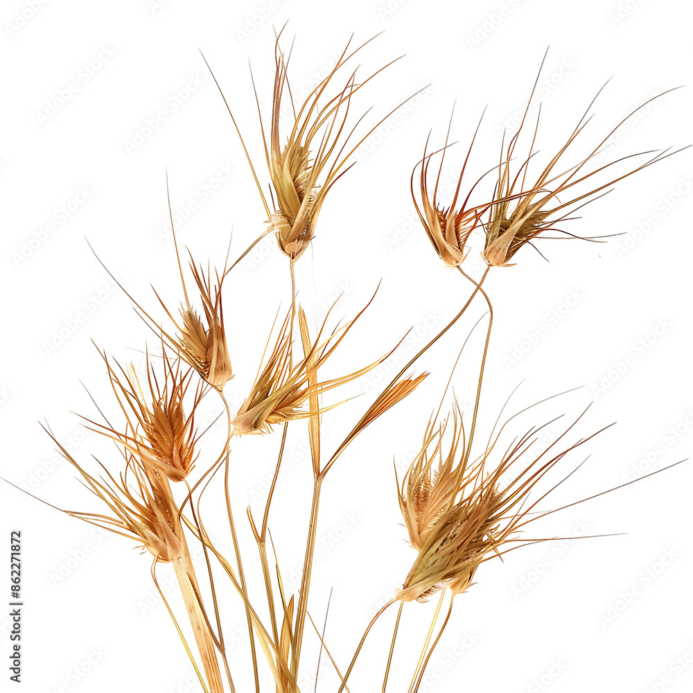 Fototapeta premium Themeda Triandra Bush Isolated on Clear Cutout