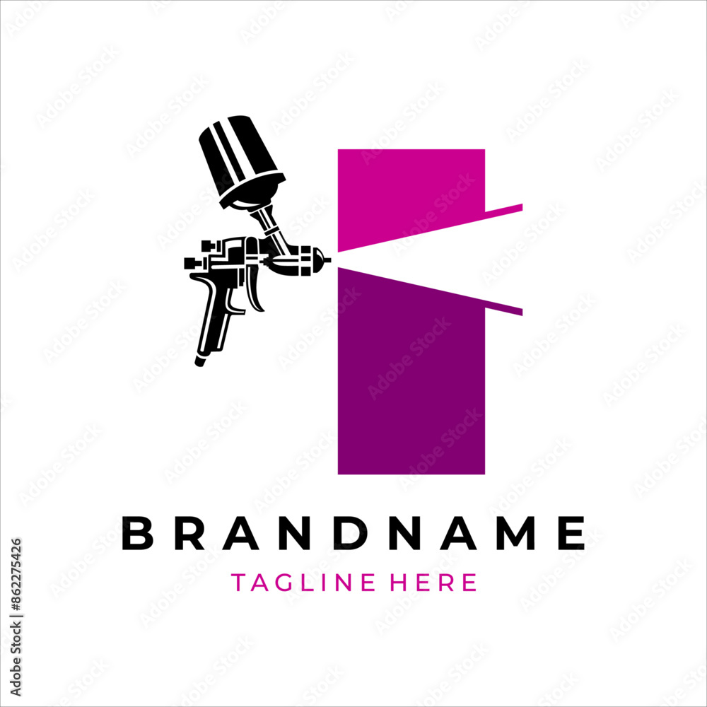 letter i logo in spray shape letter i logo in spray shape