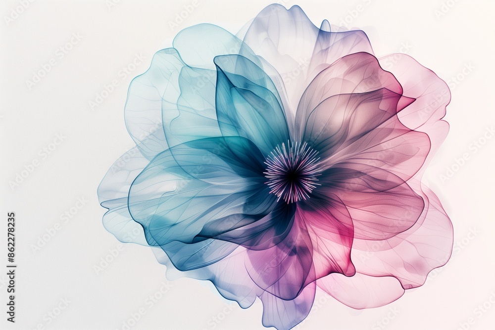 Obraz premium Delicate 3D Watercolor Flower with Subtle Color Transitions