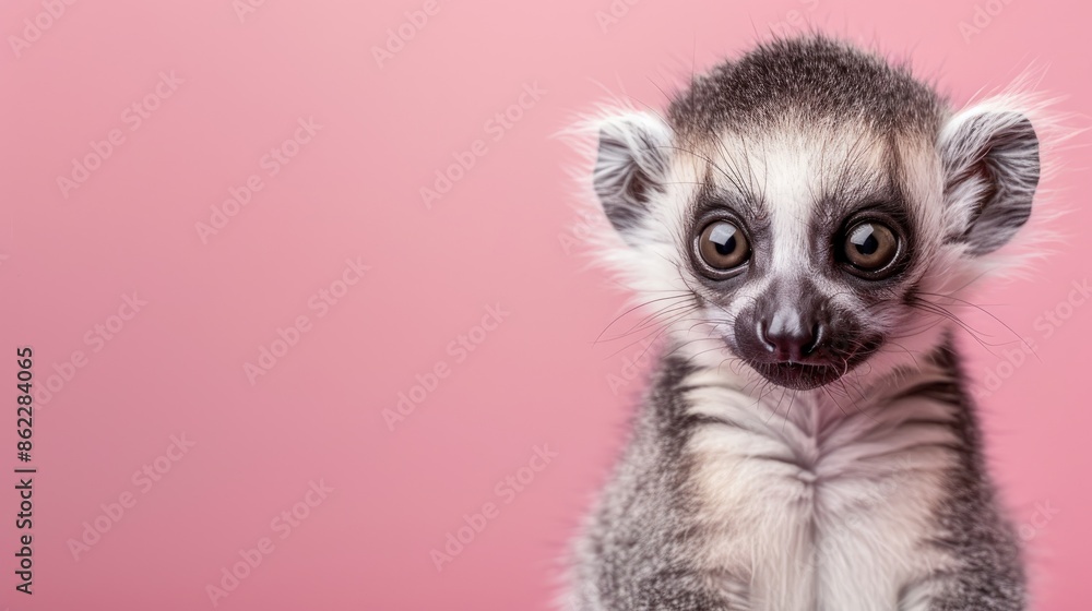 Adorable baby animal on a pink backdrop