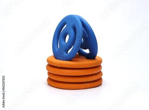 neoprene rubber coated colorful gym wieght plates isolated on white background