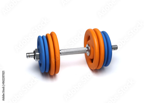 neoprene rubber coated dumbbells isolated on white background