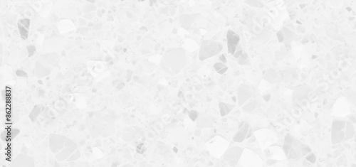 Abstract white and gray terrazzo flooring texture polished stone pattern old surface marble for background. Wall terrazzo texture gray and black of stone granite white background.