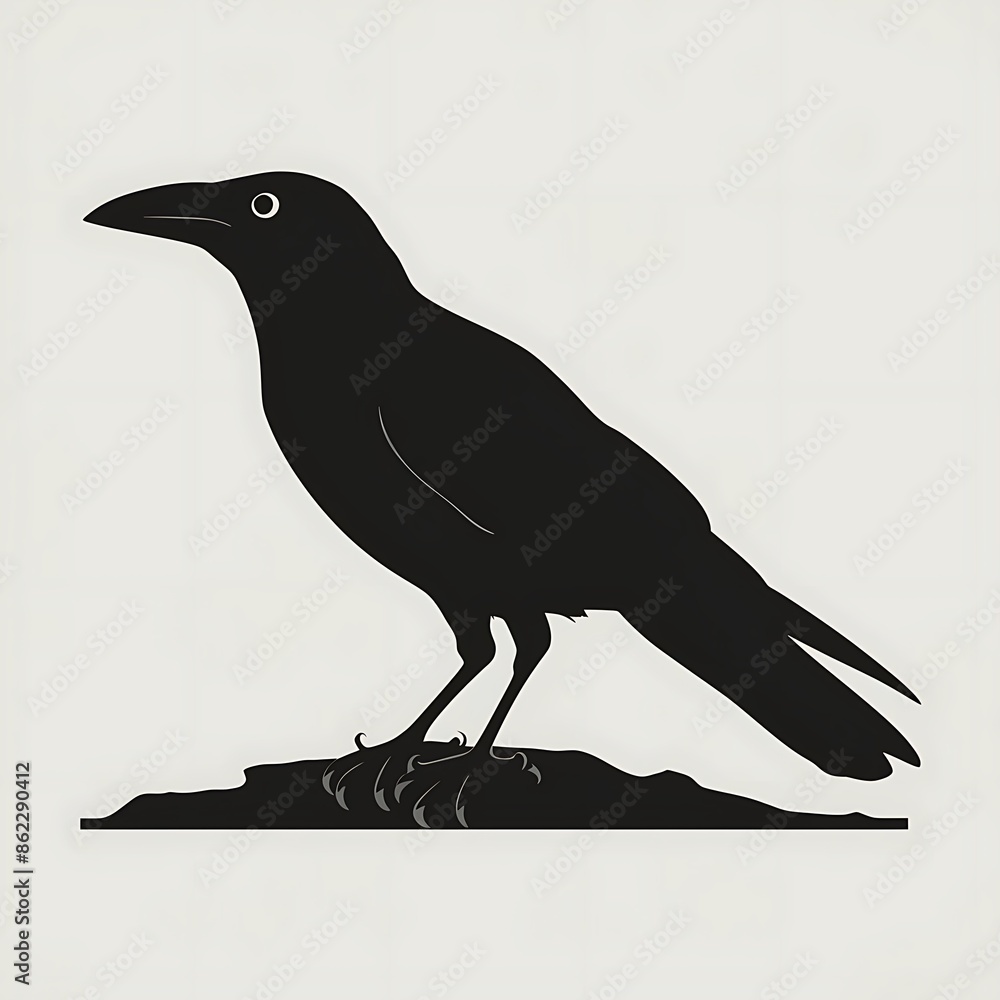 Fototapeta premium crow on a white background