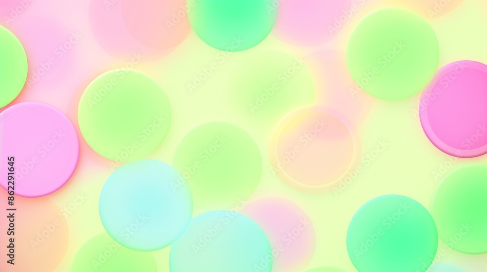 Abstract background with circles, pastel neon yellow and pastel neon pink and pastel neon green colors Abstract background with circles, pastel neon yellow and pastel neon pink and pastel neon green colors