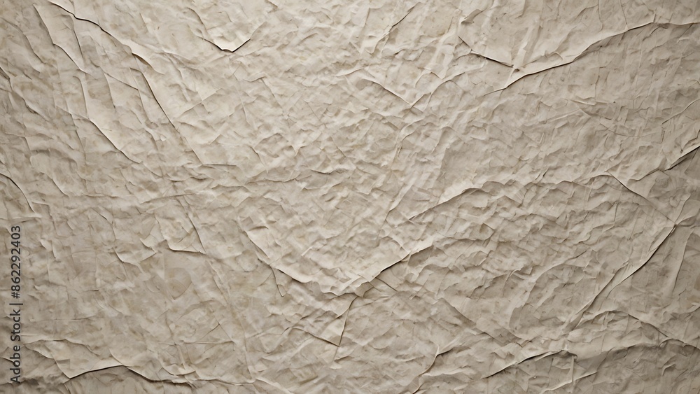 Fototapeta premium Crumpled brown recycled craft paper texture background