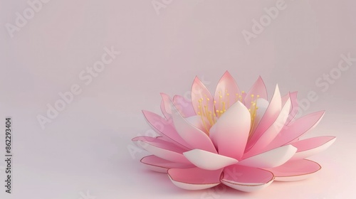 Serene Pink Lotus Flower Illustration