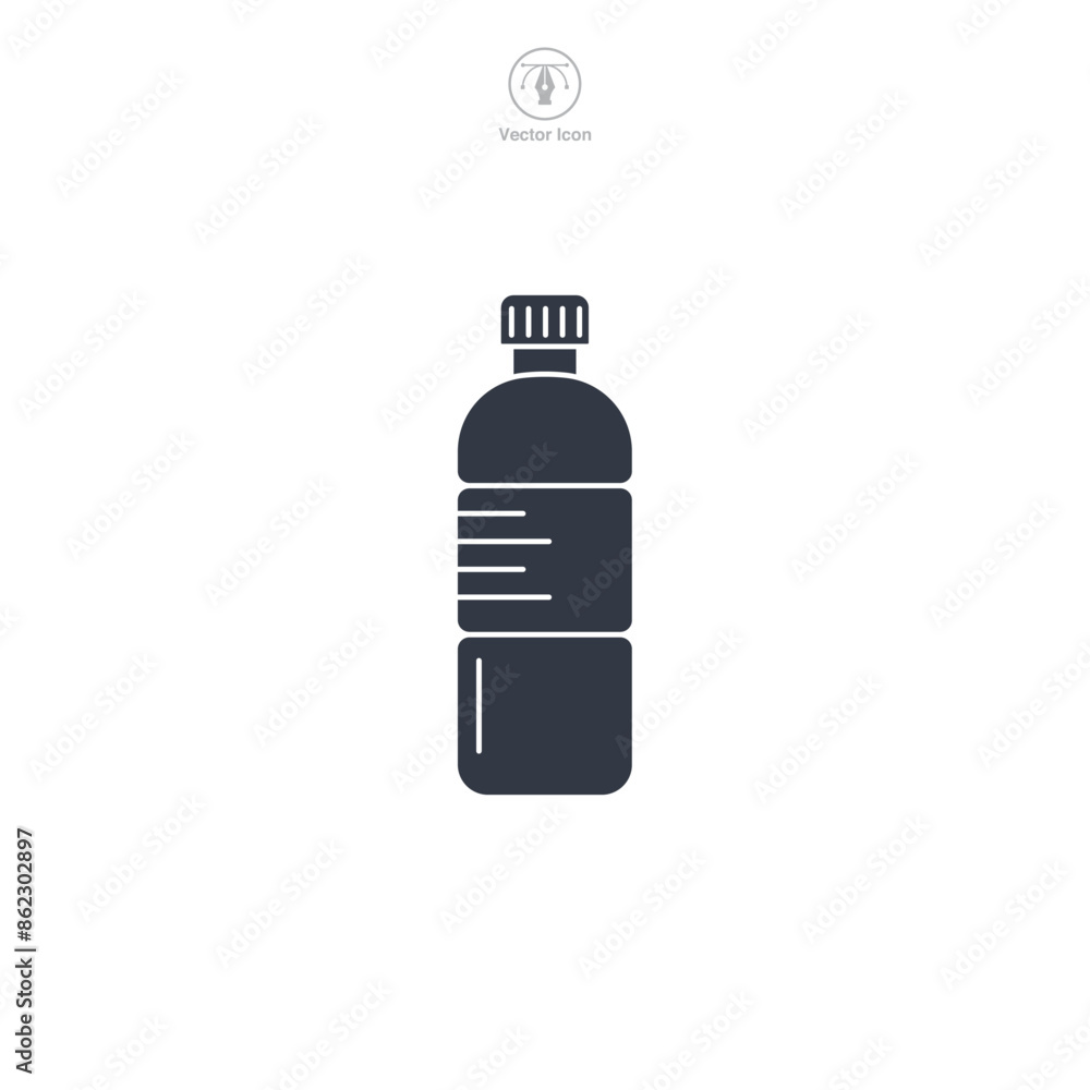 Water Bottle Icon symbol vector illustration isolated on white background Water Bottle Icon symbol vector illustration isolated on white background