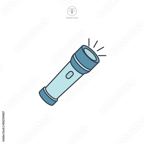 Flashlight Icon symbol vector illustration isolated on white background