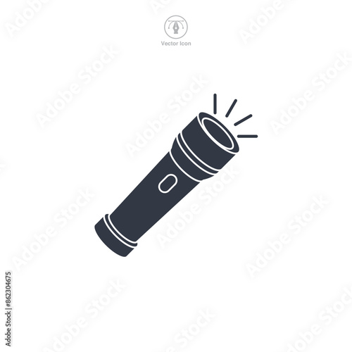 Flashlight Icon symbol vector illustration isolated on white background