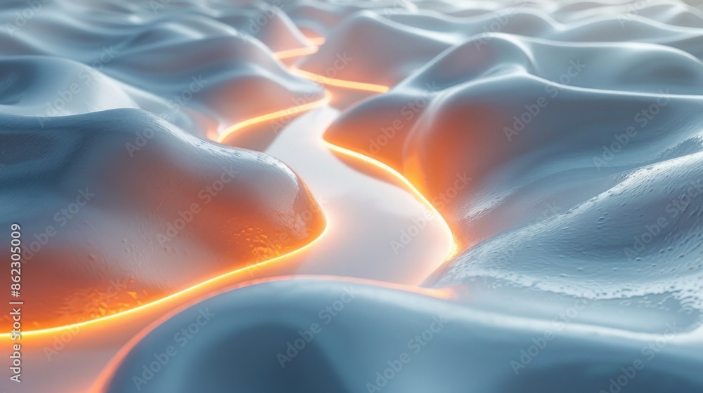 Obraz premium Sharp reverse zigzag light in a high-resolution business tactical scene on white background