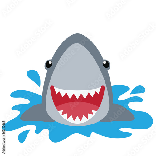 Shark face vector cartoon illustration