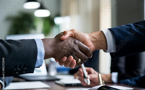Businessman handshake for teamwork of business merger and acquisition