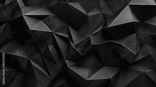 Black abstract background with triangles.