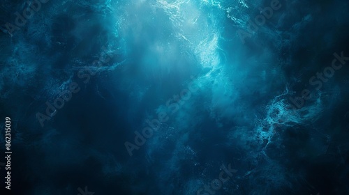 dark black blue , empty space grainy noise grungy texture color gradient rough abstract background , shine bright light and glow template