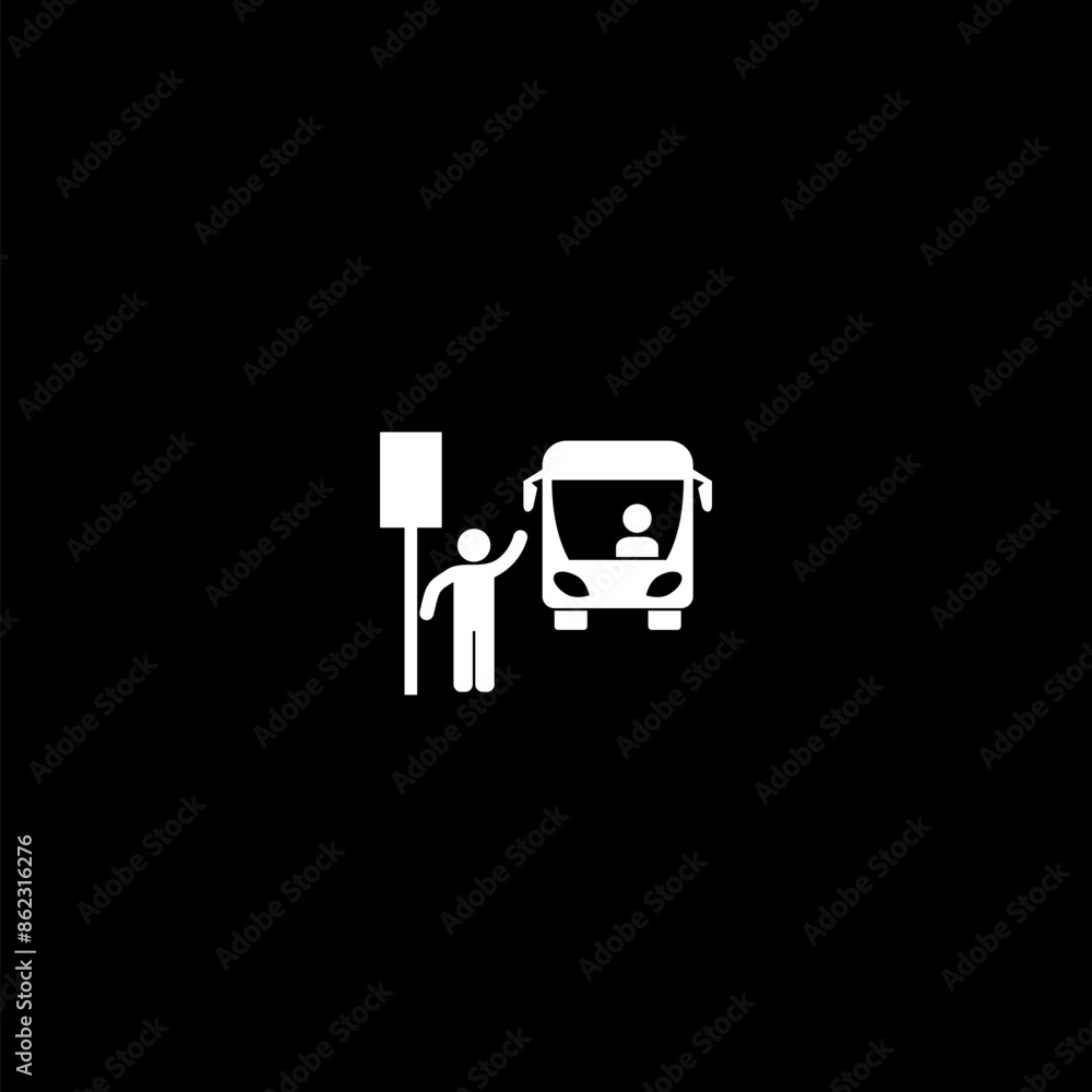 Bus station icon isolated on dark background Bus station icon isolated on dark background