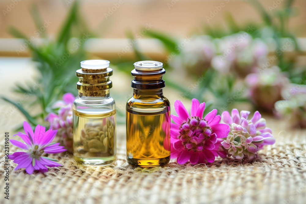 a bottle of perfume with flower background a bottle of perfume with flower background