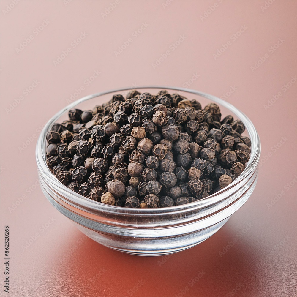 Black pepper or peppercorns in bowl Black pepper or peppercorns in bowl