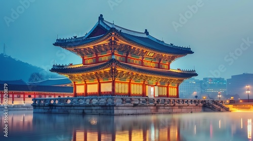 Gyeongbokgung Palace is indeed a stunning sight, especially at night when it's illuminated, showcasing its grandeur and historical significance. © Yusif