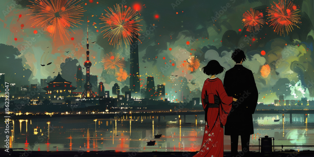 Fototapeta premium 4th of July fireworks