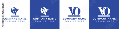 Letters OV and VO Pillar Logo Set, suitable for business with VO and OV related to Pillar
