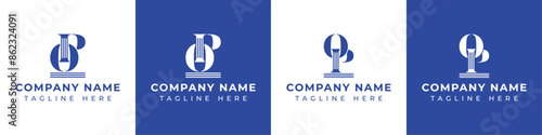 Letters OP and PO Pillar Logo Set, suitable for business with PO and OP related to Pillar