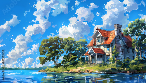 beautiful nature landscape background illustration