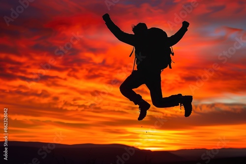 Wallpaper Mural Young athletic man jumps in the sunset. Torontodigital.ca