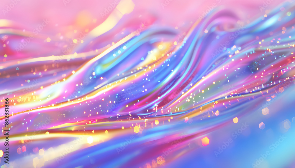 Obraz premium Abstract Iridescent Wave Patterns