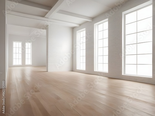 empty white room no have sofa in front of simple clean white wall