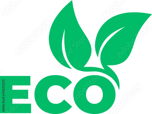 Eco logo template in the form of green leaves 
